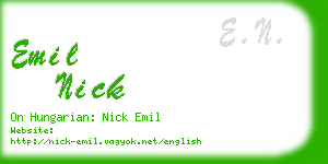 emil nick business card